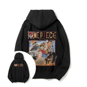 เสื้อฮู้ดอนิเมะวันพีซสำหรับผู้ชายและผู้หญิง เสื้อสเวตเชิ้ตแบบสวมหัวทรงโอเวอร์ไซส์ สไตล์วินเทจ สตรีทแวร์ลำลอง ยุค Y2K เสื้อผ้าฤดูใบไม้ร่วง ฤดูหนาว รุ่นใหม่ ยูนิเซ็กส์