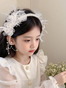 DUBAO | Lace Pearl Feather Princess Style Headband