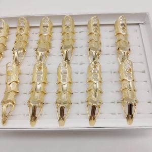 12pcs/Lot Punk Big Alloy Ring Man Rock Scroll Joint Armor Knuckle Metal Full Finger Claw Rings Halloween Cosplay Jewelry Woman