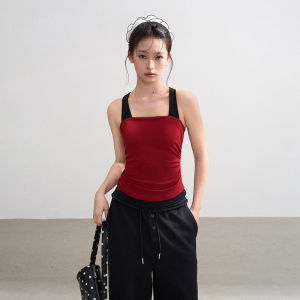BAIDAIFEI | Faux Two-piece Sleeveless Halter Bra Top