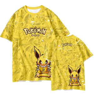 Bandai | Summer 2026 Pokemon Reibu "Retro Full Print" Casual Theme 3D Printed Breathable Quick-drying T-shirt for Adults and Children