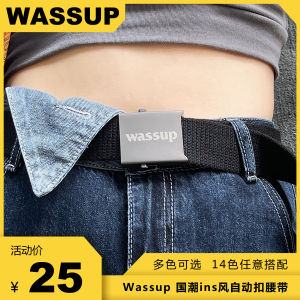 Wassup Retro Distressed Military Training Belt Mens Automatic Buckle Parka Jeans Strap Young People Easiest for Match Belt Female