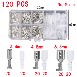 120pcs Box-PackedGold/Silver Crimp TerminalFemale 2.8/4.8/6.3mm No MaleWire ConnectorElectrical Terminals