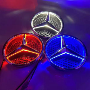 Front grille LED logo for Mercedes Benz W205 W204 W213 lamp emblem E63 E200 E300 C200 C260 C300 C63 C43 C180 front badge light 185mm