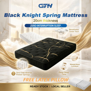 CTH Black Knight Tilam 8 Inch Pocket Spring Mattress 20CM Spine Support Knitted Fabric Breathable Single/Sup Single/Queen/King