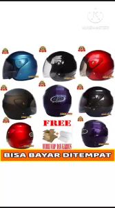 HELM DEWASA ORIGINAL SNI COWOK CEWEK JM EVO BLACK DOFF TERBARU