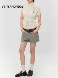Womens New Chinese Style Fitted Short Sleeve High Neck T-Shirt