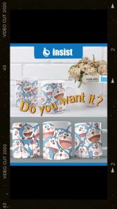 Insist Cup Of Coffee MUGDOR1002 Personalized Doraemon Cartoon Coffee Cup for Tea Mug to Happy Birthday