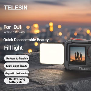 Telesin IPX5 Waterproof Fill Light for DJI OSMO Action 5pro 4 3 6000K shooting fill light Action Camera Accessories