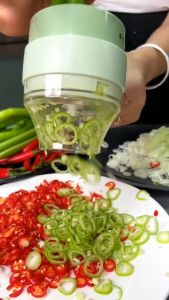 4 in 1 Vegetable Slicer and Chopper Electric Grinder Chilli Crusher Ginger Machine Stirring Kitchen Tools Multifunctional Chopper