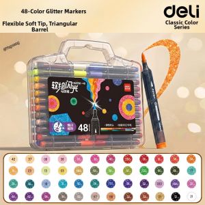 deli | Flashy Soft Tip Acrylic Markers 48 Colors