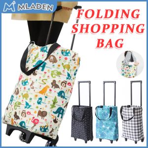 Foldable Shopping Bag Collapsible Rolling Shopping Cart with Wheels Portable Grocery Trolley Bag for Stair Climbing