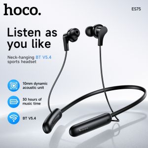 HOCO ES75 Wireless Earphone Neck-Hanging Bluetooth Headset BT5.4 Neckband In-Ear Wireless Sports Music Headphones 200mAh Super Long Battery Life For All Smartphones Universal