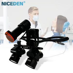 Kính Lúp Hai Mắt Nha Khoa Niceden 5x Với Kính Lúp Có Đèn LED 5W Cho Thiết Bị Phẫu Thuật Y Học Phòng Thí Nghiệm