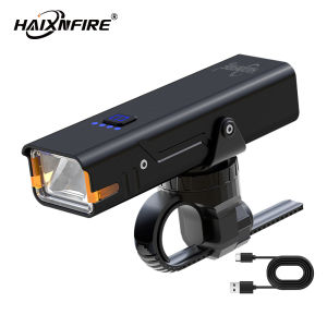HaixnFire BL07 Bicycle Headlight Bicycle Front Lamp Type-C Rechargeable Bike Fog Lights Side Display Light for Night Riding Cycling Accessories Flashlight Floodlight