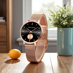 2025 New Fashionable Women Watch Top Brand Hannah Martin Original Quartz Movement Stainless Steel Mesh Belt Women Dress Watches