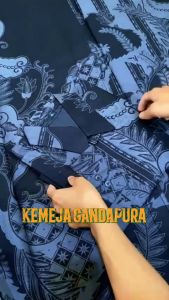 Setelan Sarung Kemeja Batik Lengan Panjang Lapis Furing Gandapura Ungu Katun Halus