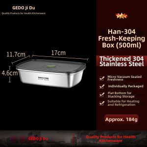 GEDO | Sealed Stainless Steel Fresh Food Container Box For Storage And Freezing