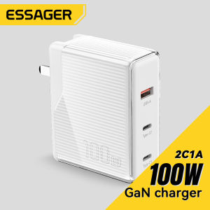 (UK/US/EU)Essager 100W GaN USB Type C Charger Laptop 65W PD Fast Charge For Macbook Tablet Quick Charging for iPhone Xiaomi Phone chargers