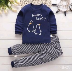 BabyPop Kids Boy Girl Cotton Pyjamas Long Sleeve Shirt + Long Sleeve Pant Baby Sleepwear Baju Tidur Newborn Bayi (6mths - 7Yrs)