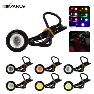 KEVANLY | 1Pair Motorcycle LED Eagle Eye Signal Light 23MM Multiple Color 12V Mini LED License Plate Light Led Daytime Running Lights