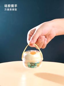 Revolving Medicine Pill Box 4 Compartments Big Capacity Portable Medicine Container Pill Storage Bekas Ubat Kotak 药盒