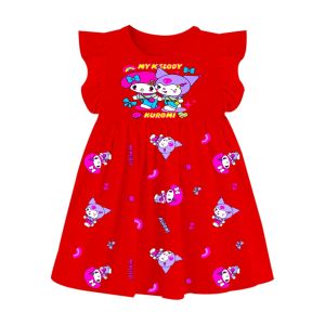 Dress Raffle Kuromi&my Melody anak perempuan 2-6 tahun