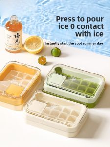 Food Grade Ice Tray Press Type Ice Maker Kitchen Tool Ice Cube Storage Box Ice Making Device Baking Mold Cooking Utensils