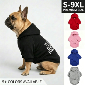 Pet Dog Hoodies Autumn and Winter Season for Large Dog Clothes Solid Color Print Pattern French Bulldog Labrador Jacket Clothing