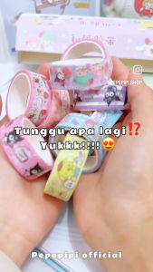 Lem Washi Tape Set isi 10 YS-801 Sanrio Washitape set solatip alat sekolah jurnal jurnaling kado unik