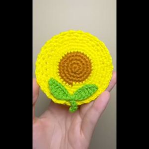 [Có sẵn] Lót ly hoa mặt trời bằng sợi len cotton xinh xắn thấm hút trang trí bàn ăn