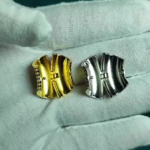 1 Đôi Khuyên Tai Hình Ống Bạc/vàng Nặng Có Khóa Mở Rộng Lỗ Tai Trang Sức Xuyên Da Thời Trang Trang Sức Kim Loại.