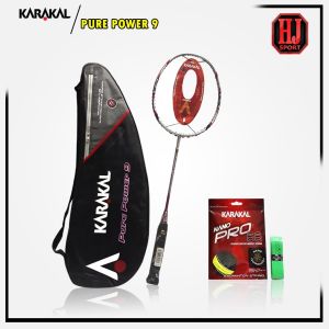 Raket Badminton Original Karakal Pure Power 9 Bonus Tas Senar dan Grip