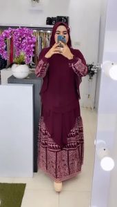 Gamis Pesta Bahan Cerutty Mix Brukat Kode - LALUNA