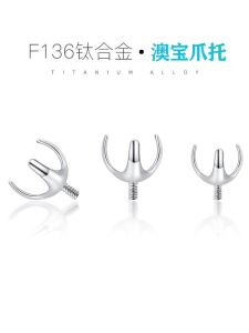 Bộ Tay Cầm Ngọc Trai Bằng Hợp Kim Titan Ba Ngón Rỗng Phụ Kiện Tai Ngọc Trai Tai Đinh Môi Đinh Tai Nghe Đính Đá Quý