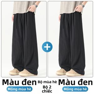Paul Frank | Quần Tây Rộng Thoáng Từ Vải Linen Pha Dành Cho Nam