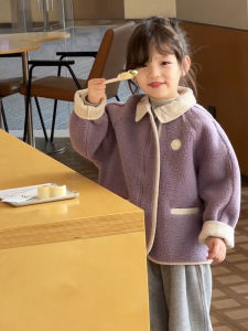 Girl Outwear Stylish Autumn and Winter 2025 New Arrival Western Style Childrens Winter Clothing Female Youth Winter Velvet Sweater