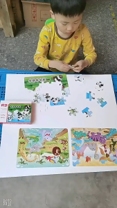 Kids Jigsaw Puzzle 24PCS Mini Puzzle Dinosaur Unicorn Space Ocean Educational Toys Birthday Goodie Bag Gift