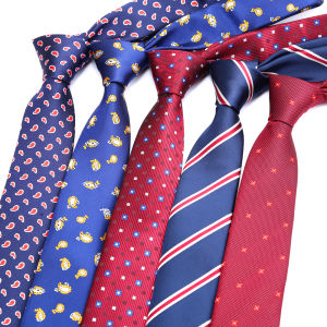 Cà Vạt Nam Cao Cấp Bản Nhỏ 6CM Chất Liệu Polyester Họa Tiết Chấm Bi Hoa Văn Jacquard Phụ Kiện Thời Trang Dành Cho Công Việc Đám Cưới Tiệc Tùng