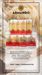 [Armando] Spaghetti_Fettuccine_Capellini_Linguine_Penne Rigati_Fusilli_Fusilli Tricolore_Farfalle Tricolore_Chifferi Rigati 500g - Italy-Halal-Vegan