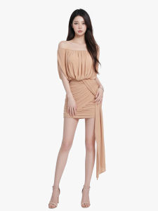 qiaocong | Flirty and Spicy Style Off-shoulder Summer New Dress Slim Waist