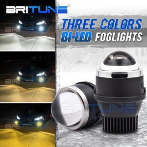 Tricolor 3000K 4300K 5500K Bi LED Fog Lights For Toyota/Honda/Ford/Suzuki/Nissan/Mitsubishi 3.0 inch LED Projector Lenses Spotlight Lens LED Fog Lamps Tuning Waterproof