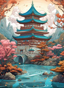 Kayou | Diamond Painting Japanese Manga Landscape Culture Temple Series Full Mosaic Cross Stitch Kit DIY Home Decor