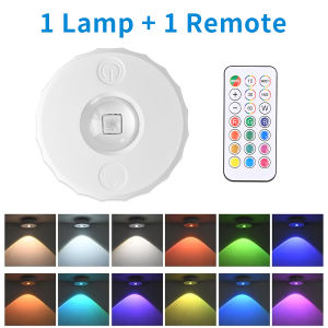 LED Cabinet Light RGB Remote Control Rechargeable Wireless Night Lamp Dimmable for Kitchen Display Shelf Closet Bedroom Wardrobe