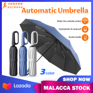 Automatic Umbrella with Buckle Folding Large Size Sunshade UV Umbrella Windproof Outdoor Easy Carry Rain Umbrella