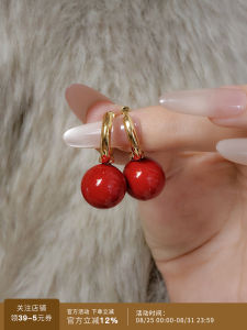 Elegant French Style Enamel Pearl Earrings Red Vintage for New Year Celebration Womens Fashion Jewelry Accessories