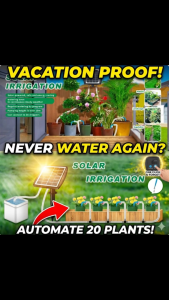 [SG Stock] Solar Automatic Watering System | Smart Drip Irrigation Kit for 20 Pots | 2000mAh Battery & 6 Timer Modes | No Tap Needed for Balcony & Garden