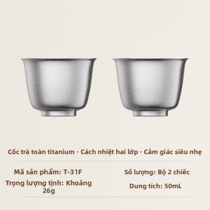 Kamjove | Tách Trà Titan Di Động Chống Nhiệt Hai Lớp