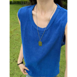 LIUBU | Vintage Style Dragon Scale Texture Breathable Sleeveless Vest