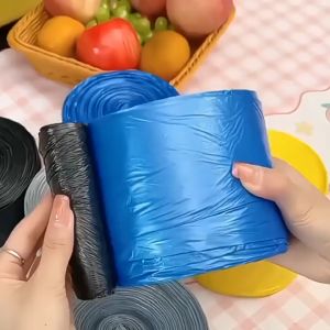 [Ready Stock]200pcs/box Thickened Garbage Bags Handle Rubbish Bag Disposable Thick Plastic Trash Bags Plastic Bags for Shop